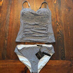 NWT Bond Eye Navy and White Tankini
